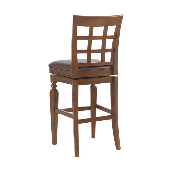 Napa Bar Height Stool With Back, Mahogany